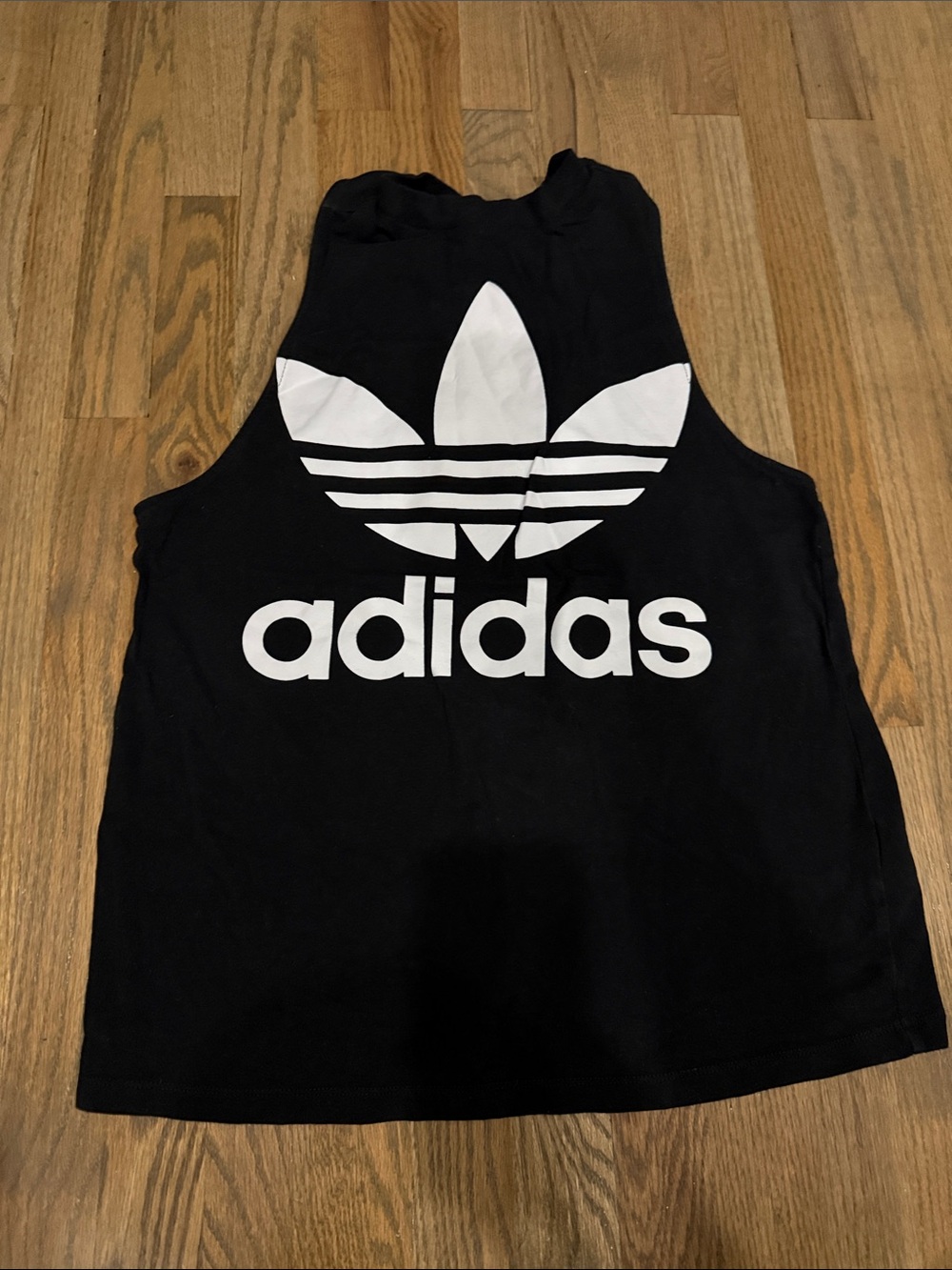 Women’s Adidas Black Tank Top with White Logo